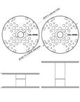 Mil-Spool technical drawing showing dimensions and design features of the 3D printed spool.