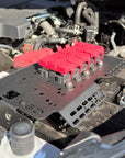 toyota hilux engine bay with battery bracket