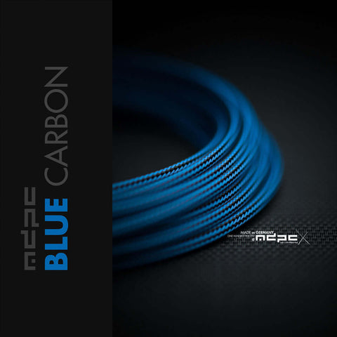 Blue Carbon Braided Cable Sleeve
