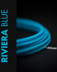 Riviera Blue Braided Cable Sleeve (Victron Blue) showcasing a vibrant blue color and high-quality material.