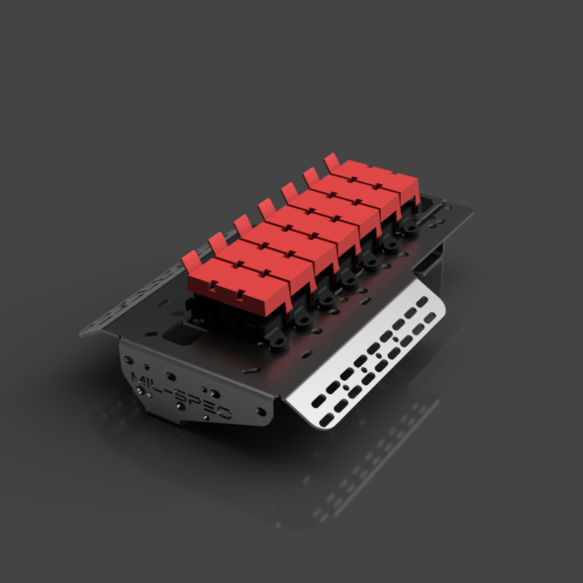 2021-2025 DMAX/BT-50 Battery Fuse Bracket with red fuse holders and sturdy metal design.