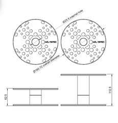 dimensional drawing of mil spool wire drums
