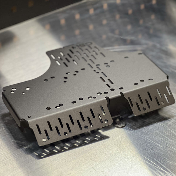 Metal bracket on a metallic surface