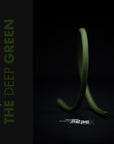 The Deep Green Braided Cable Sleeve showcased on a dark background, highlighting its unique texture and deep green color.