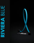 Riviera Blue Braided Cable Sleeve (Victron Blue) showcasing a vibrant cable in a sleek design.