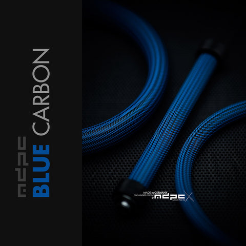 Blue Carbon Braided Cable Sleeve