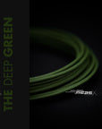 The Deep Green Braided Cable Sleeve in a close-up view showcasing the vibrant color and texture.