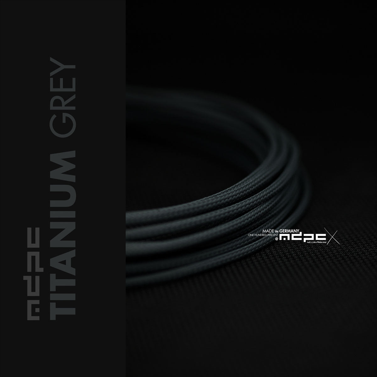 Titanium Grey Braided Cable Sleeve, MDPC-X premium quality cable sleeving made in Germany.