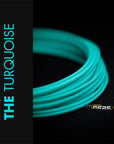 The Turquoise Braided Cable Sleeve showcased in a vibrant turquoise color, made in Germany with high-quality materials.