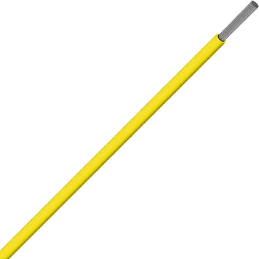 LSZH Automotive Wire (per meter) in bright yellow color with flexible tinned copper core for wiring needs.