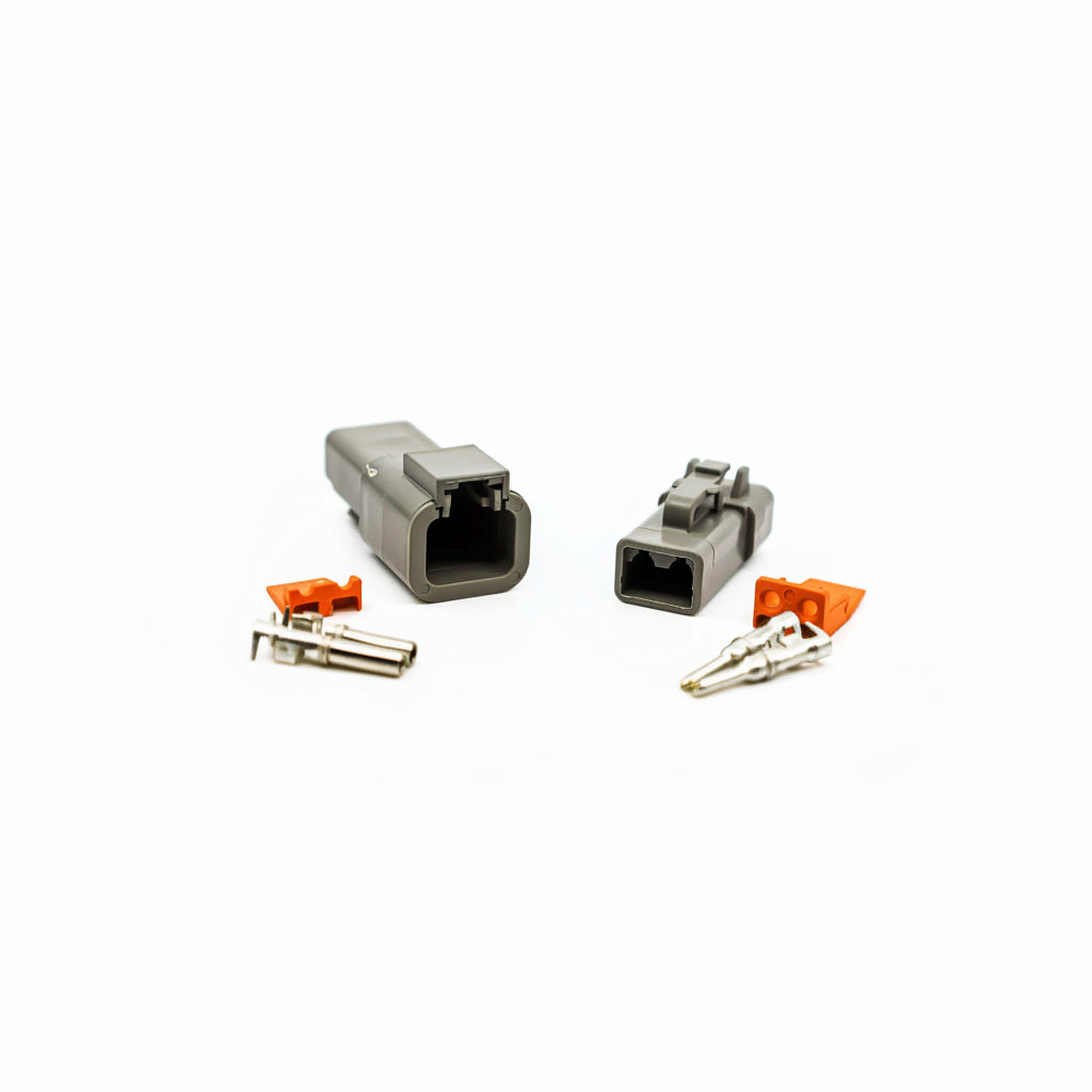 Set of electronic connectors on a white background